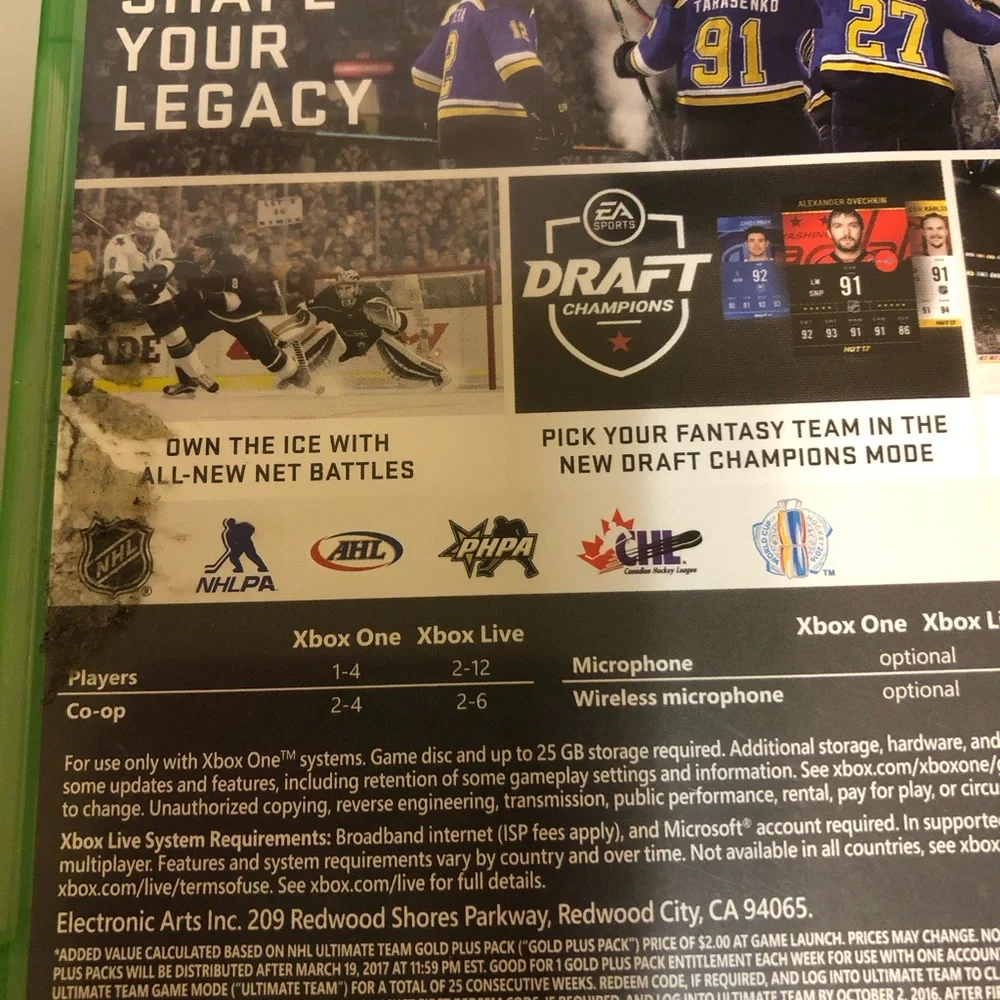 NHL 17  Hockey Video Game For Microsoft Xbox One, 2016 World Cup Hockey‎ tested